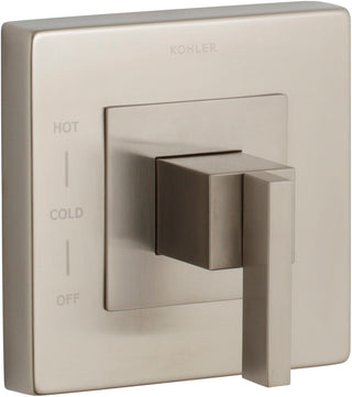 Loure valve trim with lever handle in Vibrant Brushed Nickel