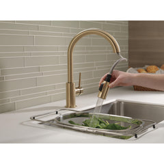 Trinsic Gold Kitchen Faucet with Swivel Pull Down Sprayer, Magnetic Docking, Champagne Bronze | product photo