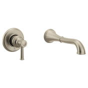 Belfield Single Handle Wall Mount Tub Filler High Flow Tub Faucet with 10" Spout Reach in Brushed Nickel