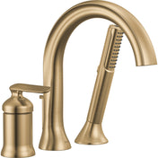 Bonacci Roman Tub Faucet with Hand Shower, Deck Mount Bathtub Faucet, Lumicoat® Champagne Bronze (Valve Not Included)