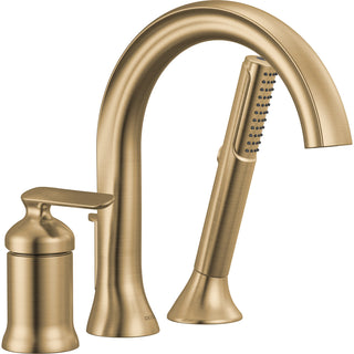 Bonacci Roman Tub Faucet with Hand Shower, Deck Mount Bathtub Faucet, Lumicoat® Champagne Bronze (Valve Not Included)