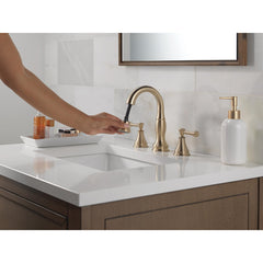 Cassidy 3-Hole Widespread Pull Out Sprayer Bathroom Faucet, 2-Handle Bathroom Sink Faucet in Champagne Bronze | product photo