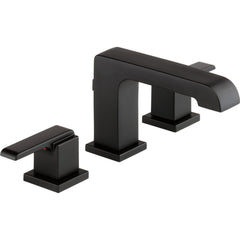 Ara Widespread Bathroom Faucet 3 Hole, 2-handle Bathroom Sink Faucet with Drain Assembly in Matte Black | product photo