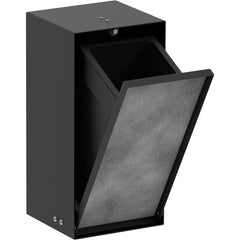 XtraStoris Rock Recessed Trash Bin Kitchen Trash Can with Shelf & Tileable Door in Matte Black | product photo