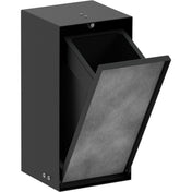 XtraStoris Rock Recessed Trash Bin Kitchen Trash Can with Shelf & Tileable Door in Matte Black