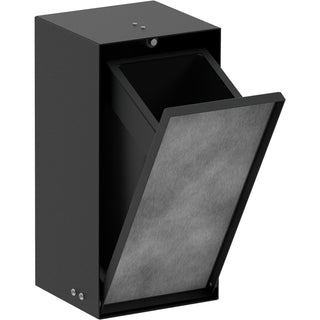 XtraStoris Rock Recessed Trash Bin Kitchen Trash Can with Shelf & Tileable Door in Matte Black