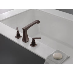 Ashlyn Double Handle Deck Mounted Roman Tub Faucet Trim in Venetian Bronze | product photo