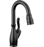 Leland Pull Down Sprayer Bar Faucet, Single Handle Prep Sink Faucet in Matte Black