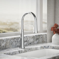 Tone™ Touchless Pull-Down Kitchen Sink Faucet with Voice Activation and Three-Function Sprayhead in Polished Chrome | product photo