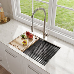 Kore 30" L x 19" W Drop-in Kitchen Sink with Garbage Disposal in Satin | product photo