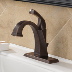 Dryden Single Hole Bathroom Faucet with Drain Assembly, Single Handle Bathroom Sink Faucet in Venetian Bronze | product photo