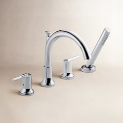 Trinsic Roman Tub Faucet Trim with Hand Shower in Chrome | product photo