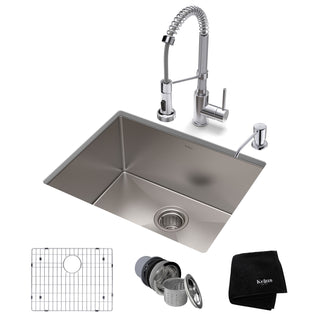 Standart PRO™ 23" L x 18" W Undermount Kitchen Sink with Faucet in Chrome
