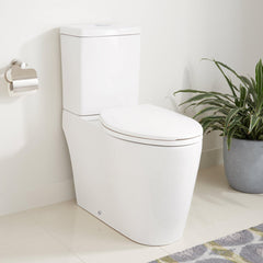 Grayvik 1.28 GPF Two Piece Elongated Toilet in White/Polished Chrome | product photo