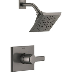 Pivotal Shower Faucet Trim Kit with H2Okinetic Technology in Lumicoat Black Stainless | product photo