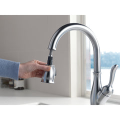 Leland Pull Down Sprayer Kitchen Sink Faucet, Single Handle Kitchen Faucet in Arctic Stainless | product photo