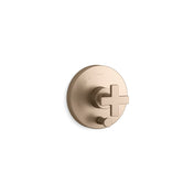 Composed Diverter Faucet Trim Cross Handle in Vibrant Brushed Bronze