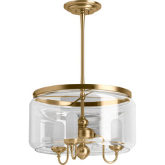 Kohler Artifacts 3 Light Lantern Drum Chandelier in Moderne Brushed Gold | product photo