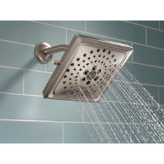 Rain Adjustable Shower Head with H2Okinetic Technology in Lumicoat Stainless | product photo