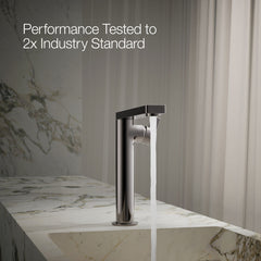 Kohler Composed Single Hole Bathroom Faucet with Drain Assembly in Vibrant Titanium | product photo
