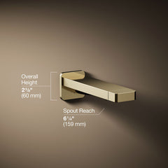 Parallel Wall Mounted Tub Spout Trim in Vibrant French Gold | product photo