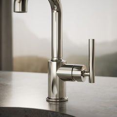 Kohler Purist Bar Faucet with Accessories in Vibrant Polished Nickel | detail photo