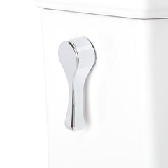 Carraway 1.28 GPF One Piece Elongated Chair Height Toilet in White/Chrome | detail photo