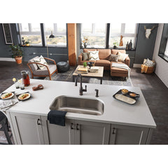 Noell Single-Handle Standard Kitchen Faucet with Side Sprayer in Mediterranean Bronze | product photo
