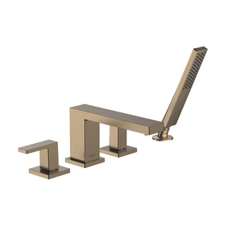Tecturis E 4-Hole Roman Tub Set Trim with 1.75 Handshower in Brushed Bronze