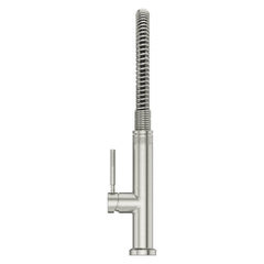 Pull Down Single Handle Kitchen Faucet in Stainless Steel | product photo