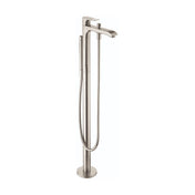 Metris Single Handle Floor Mounted Tub Filler Trim in Brushed Nickel