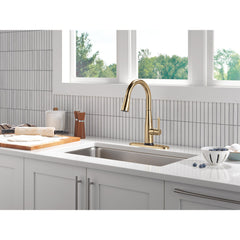 Essa Voice Activated Touchless Kitchen Faucet with Touch Technology, Gold Smart Kitchen Sink Faucet with Pull Down Sprayer, Champagne Bronze | product photo