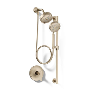 Purist Performance Showering Kit, 1.75 GPM Multifunction Showerhead and Handshower Package, Three Spray Settings in Brushed Bronze
