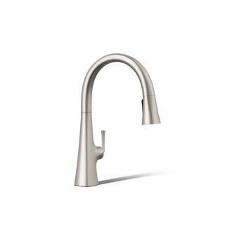 Graze Touchless Pull-Down Kitchen Sink Faucet with Voice Activation in Vibrant Stainless