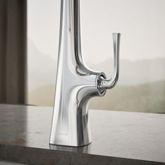 Kohler Graze Single-Handle Semi-Professional Kitchen Sink Faucet With 24-5/16-In Spout in Polished Chrome | detail photo