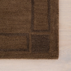 Area Rug, 5' x 8', Hand Tufted 100% Wool, Bordered Geometric Pattern