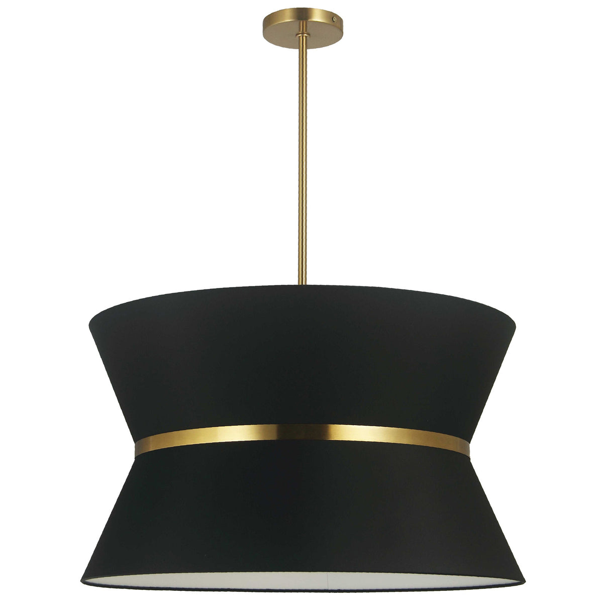 4-Light Drum Chandelier with Steel Fixture and Poly-Blend Shade
