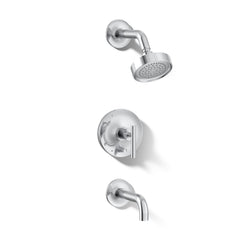 Purist Rite-Temp Pressure-Balancing Bath and Shower Faucet Trim with Push-Button Diverter, 7-3/4" Spout and Lever Handle, Valve Not Included in Polished Chrome | product photo