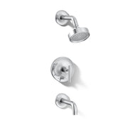 Purist Rite-Temp Pressure-Balancing Bath and Shower Faucet Trim with Push-Button Diverter, 7-3/4" Spout and Lever Handle, Valve Not Included in Polished Chrome