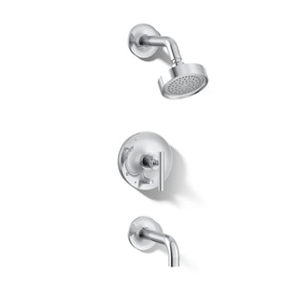 Purist Rite-Temp Pressure-Balancing Bath and Shower Faucet Trim with Push-Button Diverter, 7-3/4" Spout and Lever Handle, Valve Not Included in Polished Chrome