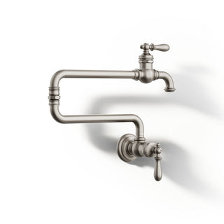 Artifacts Single-Hole Wall-Mount Pot Filler in Vibrant Stainless