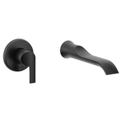 Doux Single Handle Wall Mount Tub Filler High Flow Tub Faucet With 10" Spout Reach in Matte Black