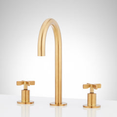 Vassor 1.2 GPM Widespread Bathroom Faucet in Brushed Gold | product photo