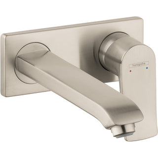 Metris E Wall Mounted Bathroom Faucet in Brushed Nickel
