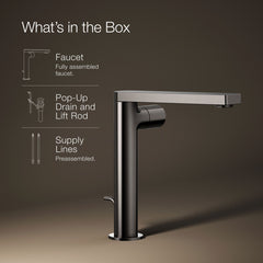 Single-Handle Bathroom Faucet with Drain Assembly in Vibrant Titanium | product photo