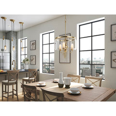 Kohler Artifacts 3 Light Lantern Drum Chandelier in Moderne Brushed Gold | product photo