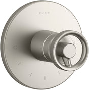 Components Thermostatic Valve Trim with Industrial Handle in Vibrant Brushed Nickel