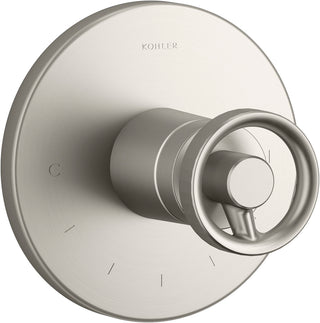 Components Thermostatic Valve Trim with Industrial Handle in Vibrant Brushed Nickel