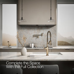 Kohler Tournant Single Handle Semi-Professional Pre-Rinse Kitchen Faucet with Three-Function Pull Down Sprayer | product photo