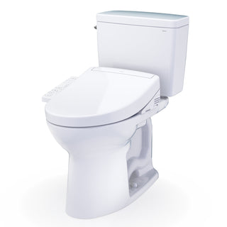 Drake® WASHLET®+ Two-Piece Elongated 1.6 GPF Universal Height TORNADO FLUSH® Toilet with S5 Bidet Seat, 10 Inch Rough-In, Cotton White